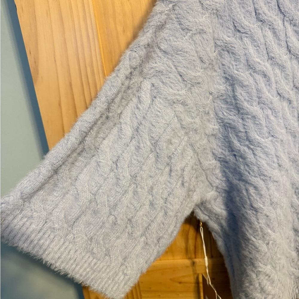 Cyrus Soft Blue Cable Knit Sweater - Picture 10 of 10